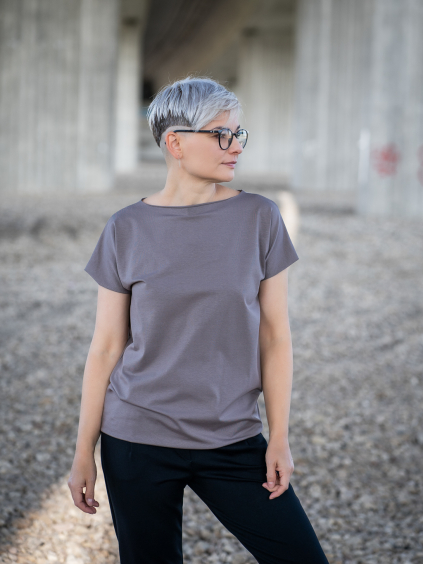 Tunika FAITH krátký rukáv mocca