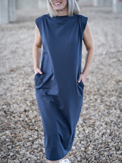 Šaty AMY krátký rukáv myší šedá