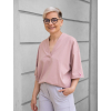 Oversized triko s obřími rukávy a výstřihem do V v pudrové barvě