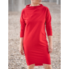 Šaty MUSE dlouhý rukáv červená detail