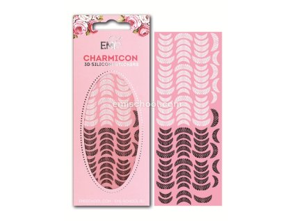 Charmicon 3D Silicone Stickers Lunula #16 Black/White
