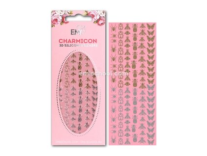 Charmicon 3D Silicone Stickers Insects #2 Gold/Silver