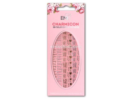 Charmicon 3D Silicone Stickers #51 Words Gold/Silver