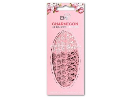 Charmicon 3D Silicone Stickers #44 Berries Black/White