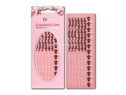 Charmicon 3D Silicone Stickers Swirl #4 Black/White