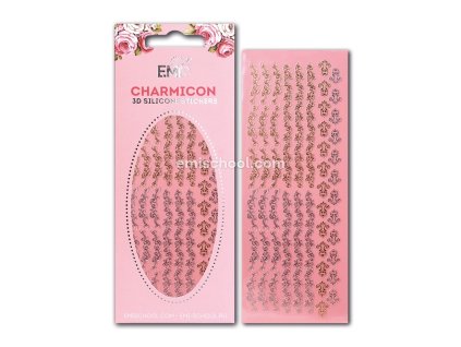 Charmicon 3D Silicone Stickers Swirl #1 Gold/Silver - samolepka