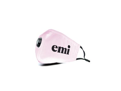 Respirační maska růžová, logo emi