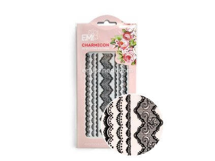 Charmicon 3D Silicone Stickers Lace Black