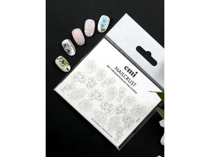 NAILCRUST Pattern Slider #57 Chrysanthemums and poppies