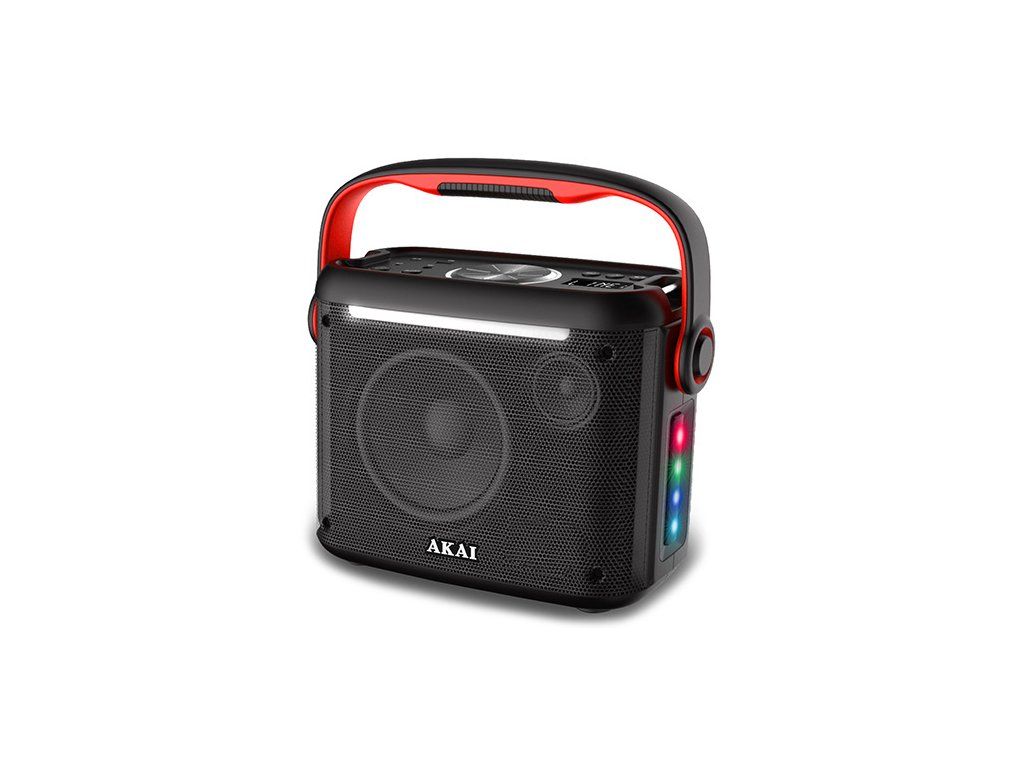 Reproduktor AKAI, ABTS-K5, přenosný, bluetooth, FM, TWS, dálkový ovladač, bezdrátový mikrofon, 30 W RMS