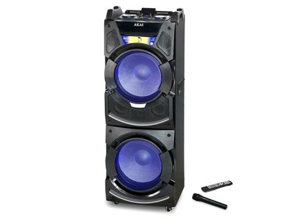 Reproduktor AKAI, DJ-S5H, přenosný, bluetooth, LED displej, dálkové ovládání, bezdrátový mikrofon, 400 W RMS