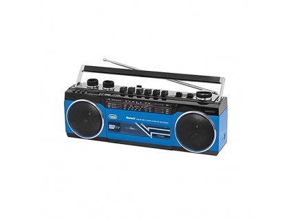 Radiomagnetofon Trevi, RR 501 BT/BL, MW/FM/SW 1-2, autostop, Bluetooth, mikrofon, 230 V/4xD, barva modrá