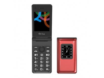 Mobilní telefon QUBO, QUBO X-28 RD, TLF LCD displej, fotoaparát, bluetooth, tlačítko SOS, USB-C