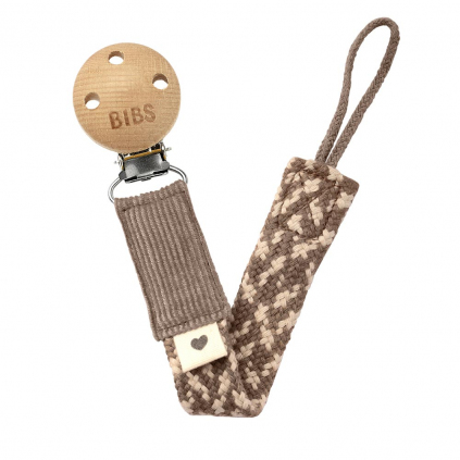 BIBS Paci Braid klip na cumlik dudlik DarkOak Vanilla