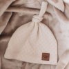 Novorozenecká čepice s uzlíkem / béžová