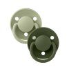 bibs de lux silicone 2 pack pacifiers sage hunter green