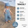 Tencelový šátek s kšiltem / světlý denim
