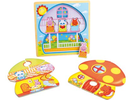 Dřevěné vícevrstvé puzzle  - Muchomůrka