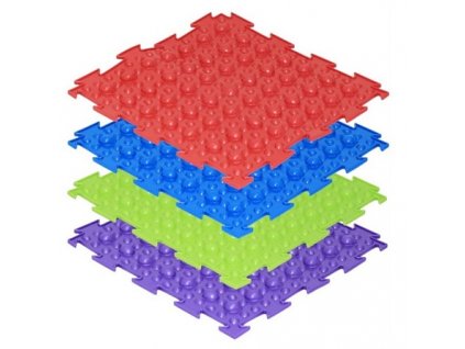 Kamínky - měkké - modrý/červený - masážní kobereček - 1 kus masážní ortopedické podložky