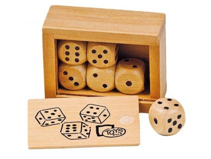Stolní hra – Hrací kostky v dřevěné krabičce