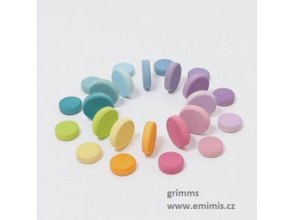 Dřevěné pastelové mince Grimms