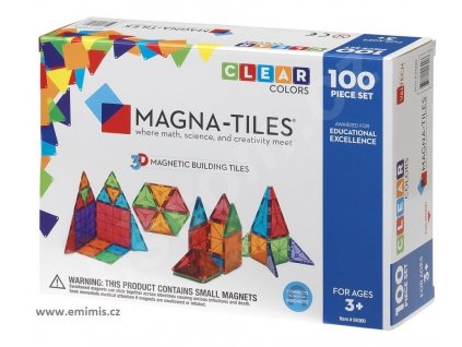 Valtech Magnetická stavebnice Magna Tiles 100 průhledná