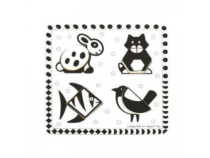 Dřevěné vkládací puzzle černobílé tvary  - Bigjigs Toys