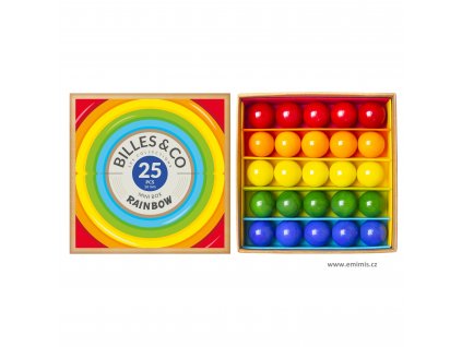 BOX OF RAINBOW MARBLES - minibox -  kuličky Billes & Co.