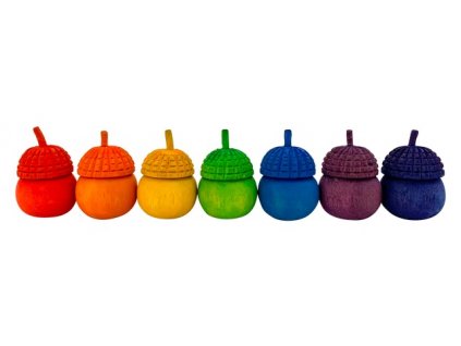 Mini Rainbow Acorn Pots/7pc - Papoose toys