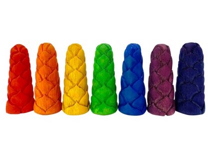 Mini Rainbow Flower Buds S/7pc - Mandala Papoose toys