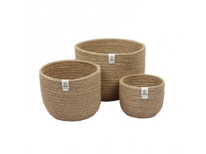 tall jute basket set natural