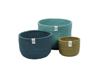 tall jute basket set ocean