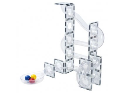 100 pcs colored marble run series toy set colored tiles with transparent tubes (6)