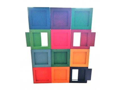 Capsle blocks BIG - sada 12ks - rám s destičkou - 20x20x4cm - Bioboo