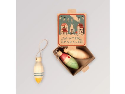 Winter Sparkles - dřevěné vánoční ozdoby - Winter Sparkles Nº 6 - Grapat