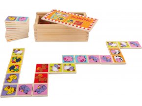 Domino v dřevěné krabičce - Zvířátka (v dřevěné krabičce)