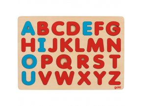 Dřevěná Montessori abeceda - vkládací písnema ( GOKI )