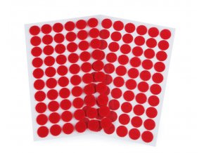 Suchý zip samolepicí kolečka červená 15 mm (60 párů)