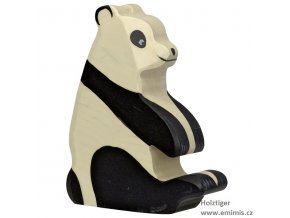 Panda medvídek sedící – vyřezávané zvířátko ze dřeva Holztiger