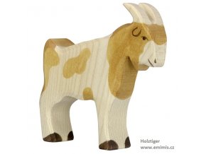 Stojící strakatý kozel – domácí zvíře ze dřeva Holztiger