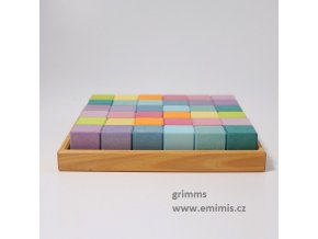 Stavebnice čtverec krychle pastelové, 36 dílů - Grimms