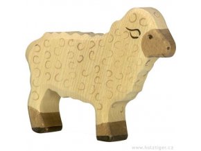 Stojící bílá ovečka – dřevěné zvířátko Holztiger