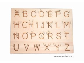 Tabulka k nácviku psaní - velká tiskací písmena