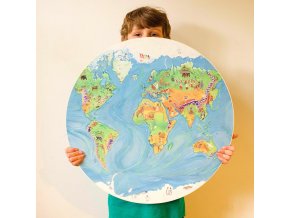 waldorf family handmade wooden world map board