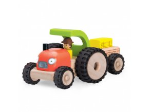 ww 4042 02 Mini Tractor Miniworld 18 month wooden toys gift toy educational toy quality kid toy made in Thailand Wonderworld toy eco friendly rubberwood 600x600