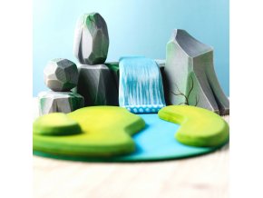 river plate waterfall mossy rocks set~2461