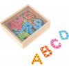 Dřevěná magnetická abeceda barevná - v krabičce
