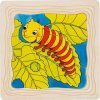 Život motýla – vývojové vrstvené puzzle ze dřeva, 4 vrstvy, 44 díly (GOKI)