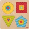 Vícevrstvé puzzle – geometrické tvary, 16 dílů GOKI