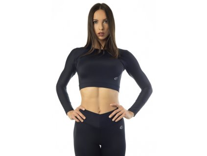 cierny sportovy crop top s dlhym rukavom eminy